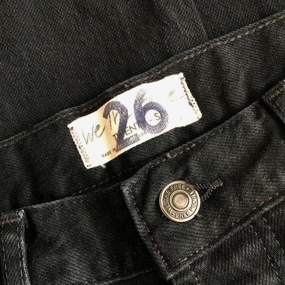 NWT!! Free People WE THE FREE Black Button Fly Denim Jeans Festival Casual 26 - Picture 9 of 13